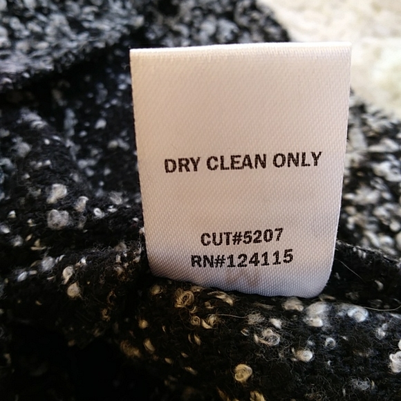 Elodie Asymmetrical Zip Tweed Look Collared Moto Jacket MEDIUM Black White - Picture 10 of 16